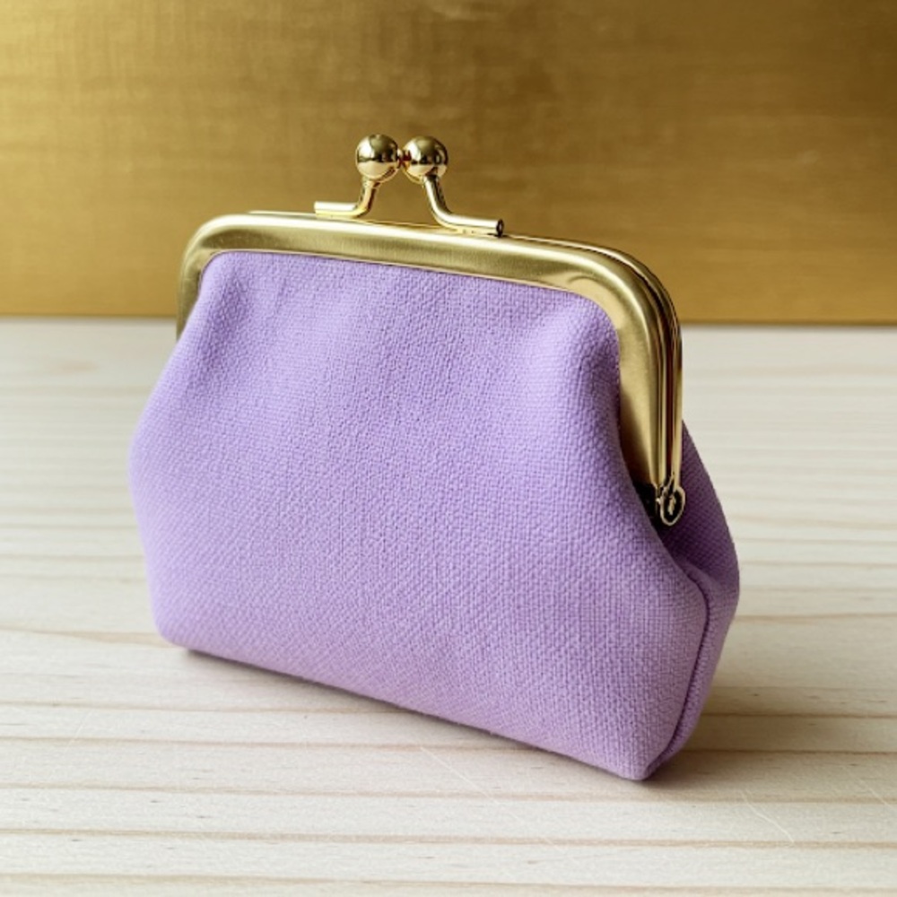 Elegant Purple Clutch with Gold Accents